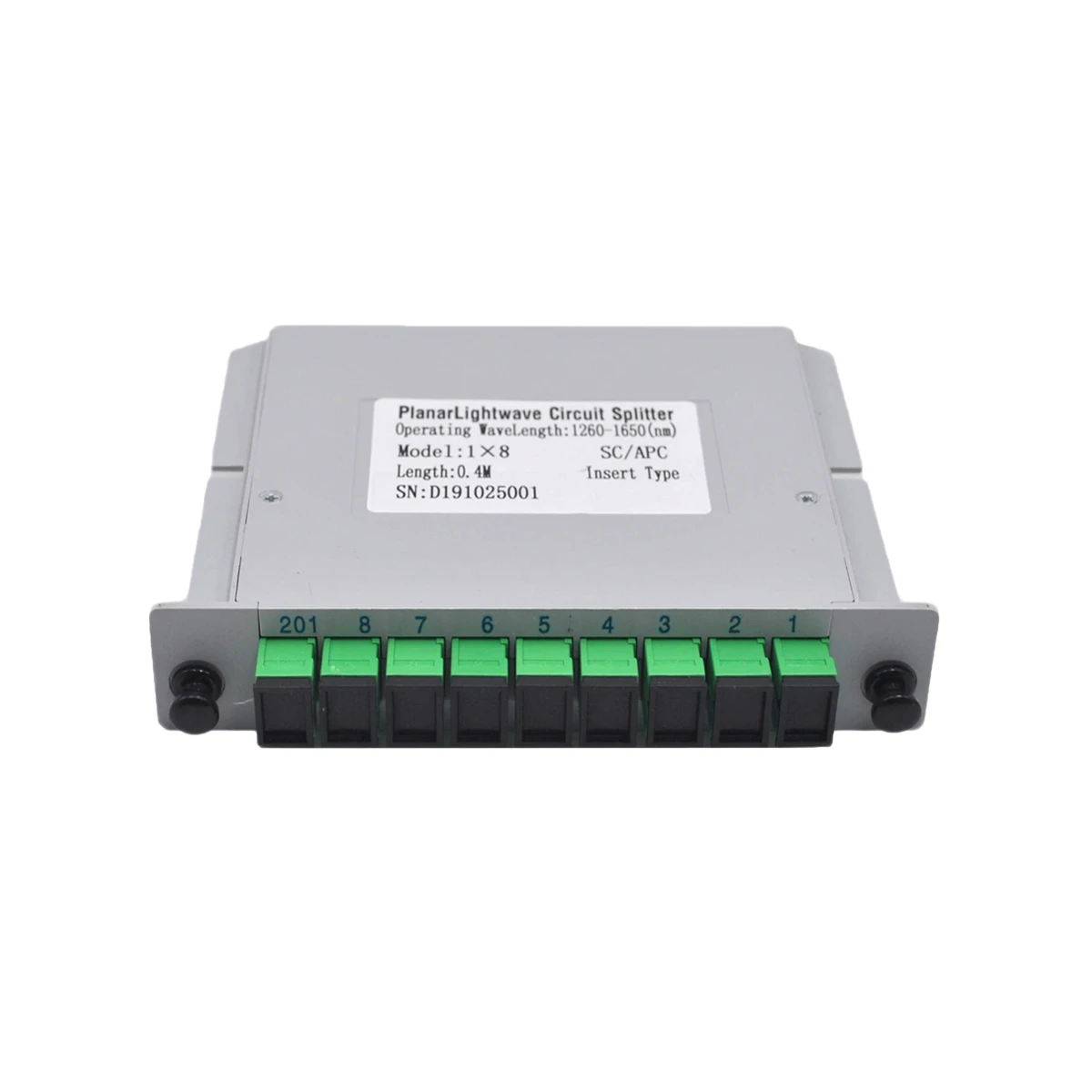 Insert Type 1*8 Single Mode SC-APC FTTH Planar waveguide Lightwave Circuit splitter Optical Cassette Splitter Box 1*8