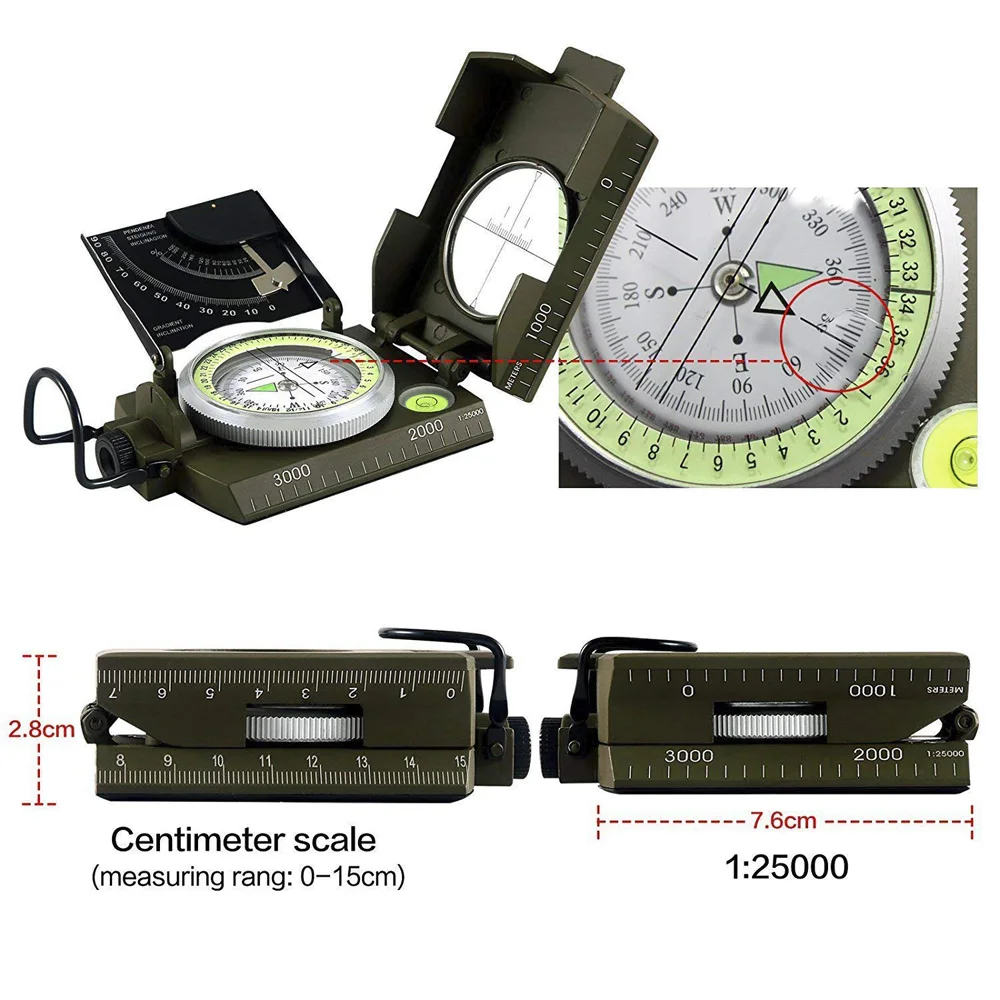 Mulitifunctional Outdoor Survival kompas wojskowy kempingowy wodoodporny kompas geologiczny cyfrowy sprzęt nawigacyjny