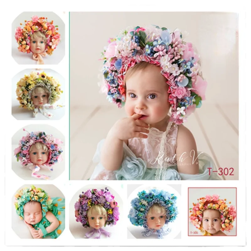 Diadema de corona para niños, accesorios para el cabello para bebé recién nacido, sesión de fotos, diadema de flores para niñas, corona de flores