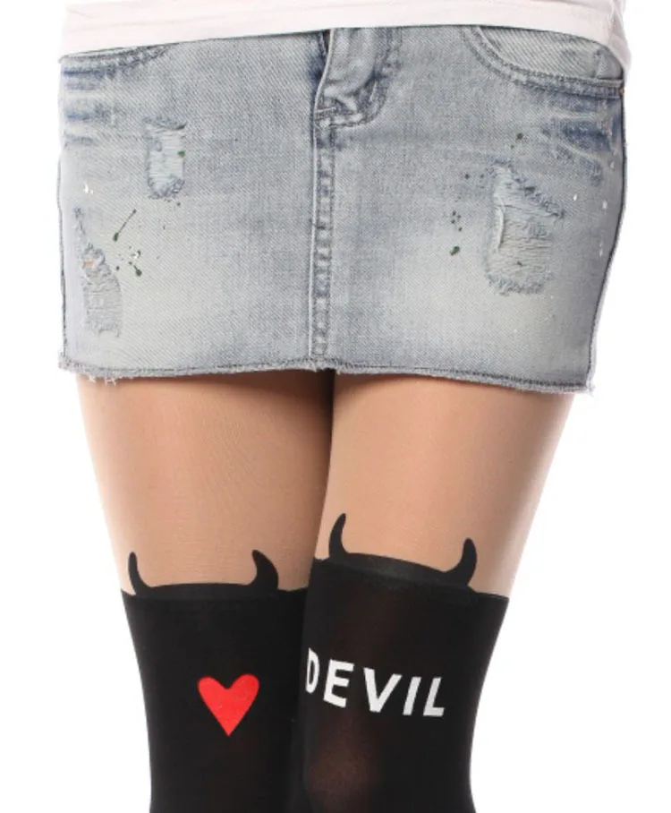 Winter women sexy tights panty knitting in stockings trousers panty-Totem fa-Thin silk printed cat tt013 1pcs
