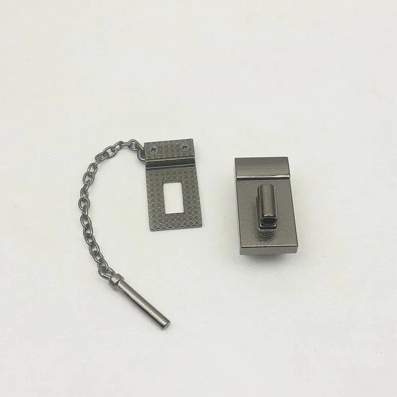 Cadena de bloqueo de giro para bolso, hebillas rectangulares de 58x24mm, botón de cierre para bolsas, accesorios de repuesto de cuero, bricolaje, 8