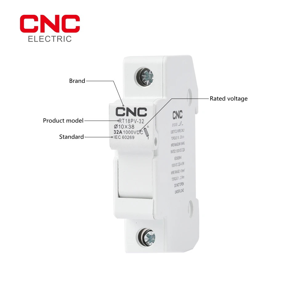 CNC RT18PV-32 1P Fuse holder Overload and Short circuit protection DC 1000V Low Voltage Fuse