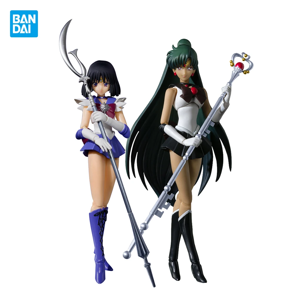 

Bandai Original Sailor Moon Anime Figure Shf Sailor Saturn Meiou Setsuna Action Model Toy Collectible for Boys Gift