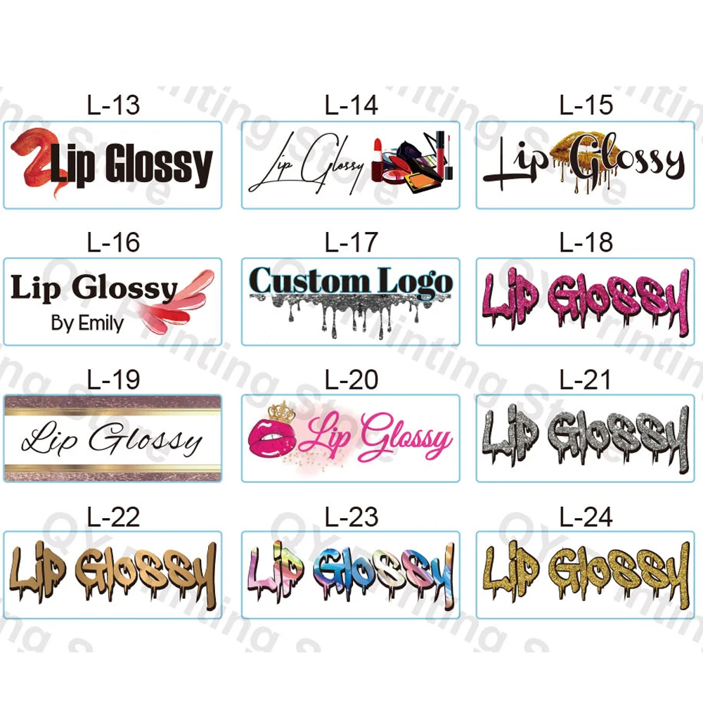 Free Shipping Custom Logo Print Lipgloss Stickers  Waterproof Beauty Make Up Clear Transparent Lipstick Tube Cosmetics Labels