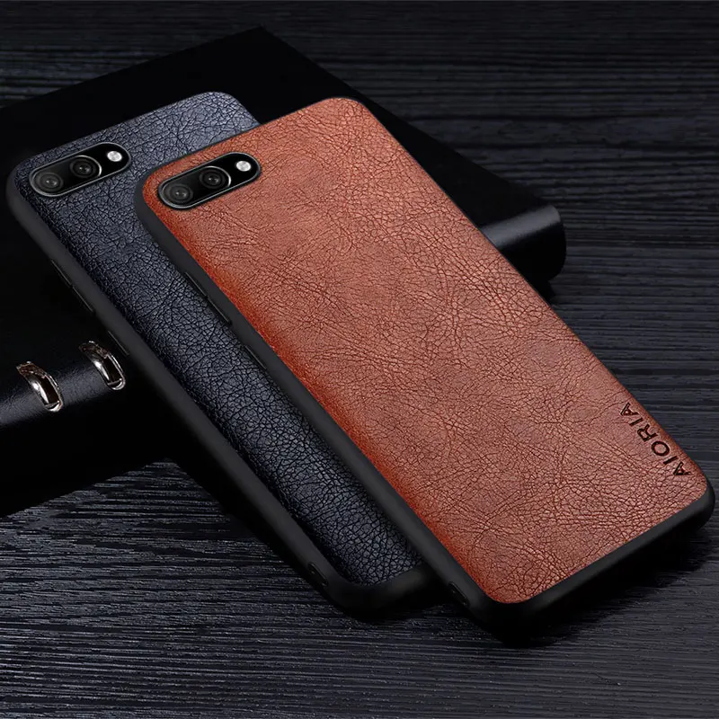 Leather Case For Honor 10 Lite Luxury Style High Grade Retro Litchi Soft TPU+PU Hard Cover for huawei honor 10 lite phone case