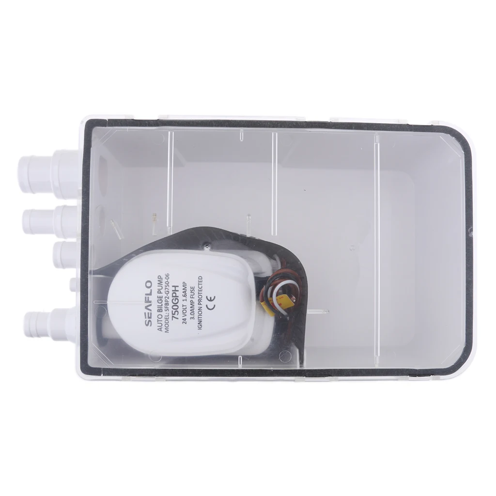 24V 600GPH Shower Sump Pump System Auto Bilge/Drain Box For Boat