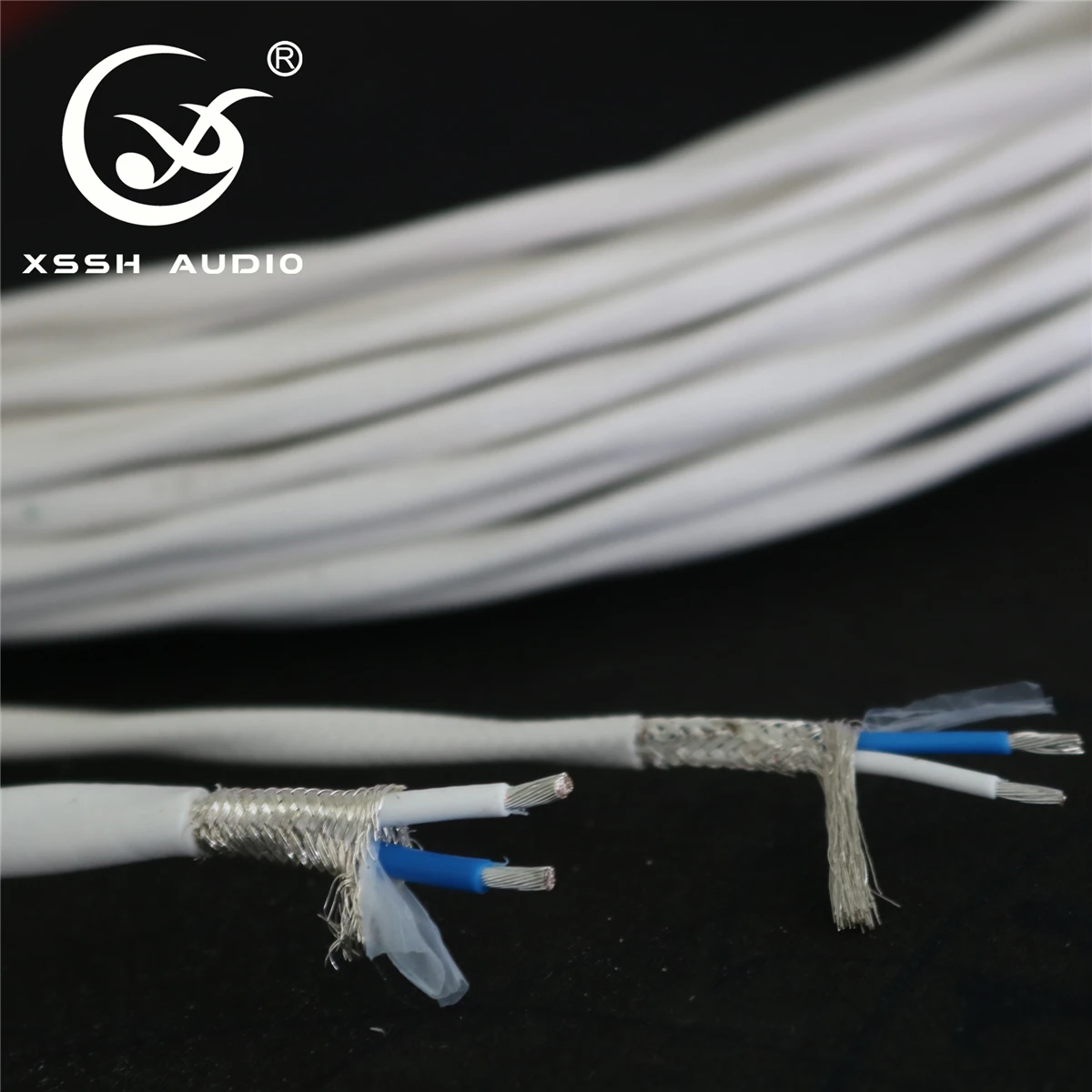 XSSH YIVO DIY OEM ODM OFC Pure Copper Plated Silver 4mm 6mm 2 Core Extension Bulk Audio Cable Line Wire Cord for XLR RCA Plug