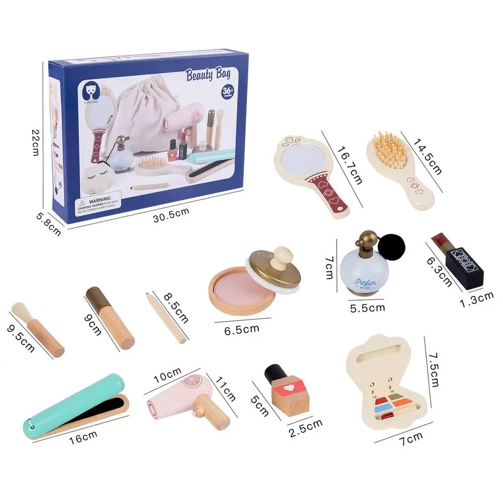 Meisjes Houten Schoonheidssalon Speelgoed Make Playset Grote Gift Voor Kinderen Simulatie Speelhuis Speelgoed Dressoir Meisje Prinses Cosmetica Set