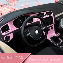 Car styling Interior Sport Cherry blossom powder Protection Stickers For VW Volkswagen Golf 7 7.5 MK7 GTI 7.5rline Accessories