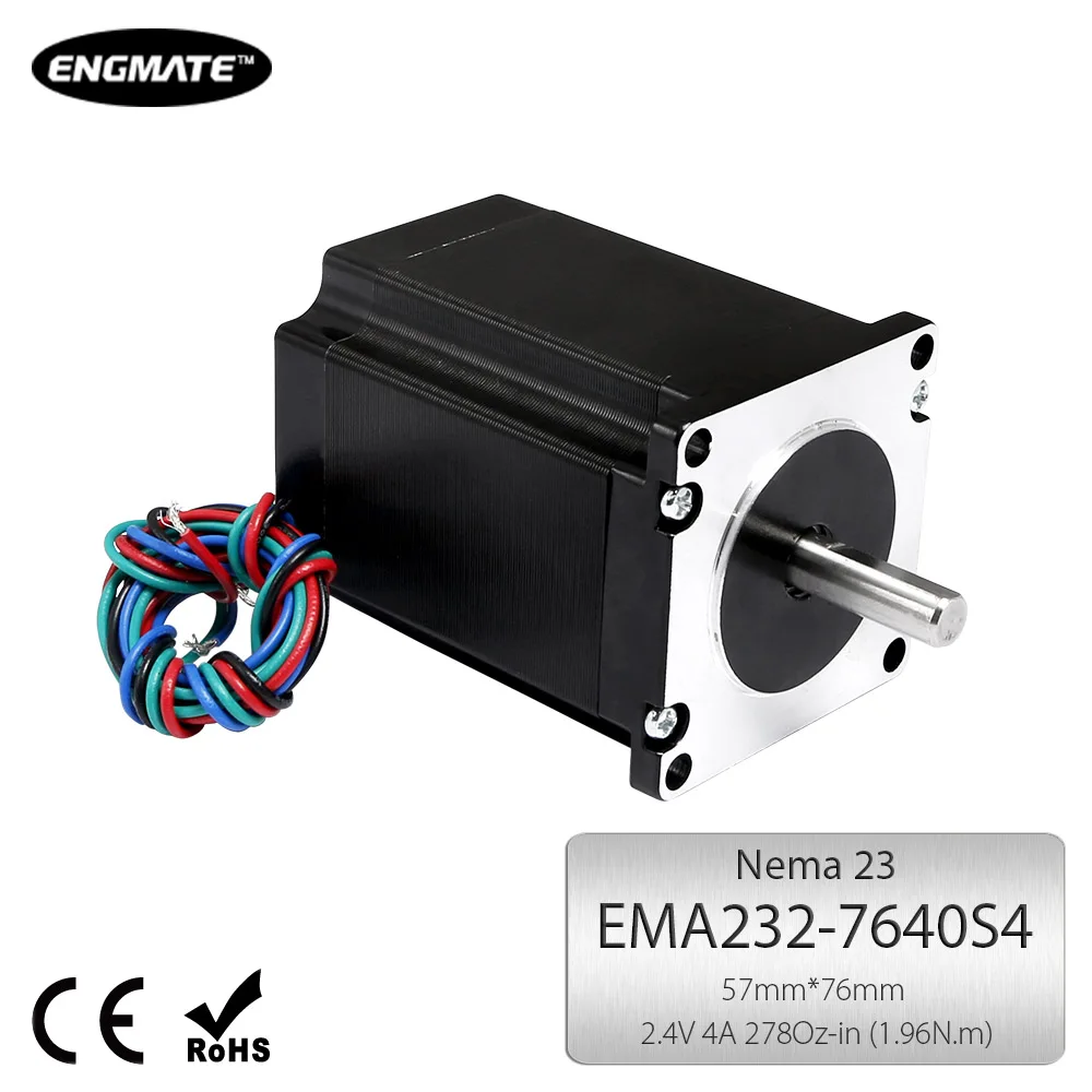 ENGMATE EMA232-7640S4 Home Automation 57x76mm Nema 23 Stepper Motor High Torque Low Noise/Vibration