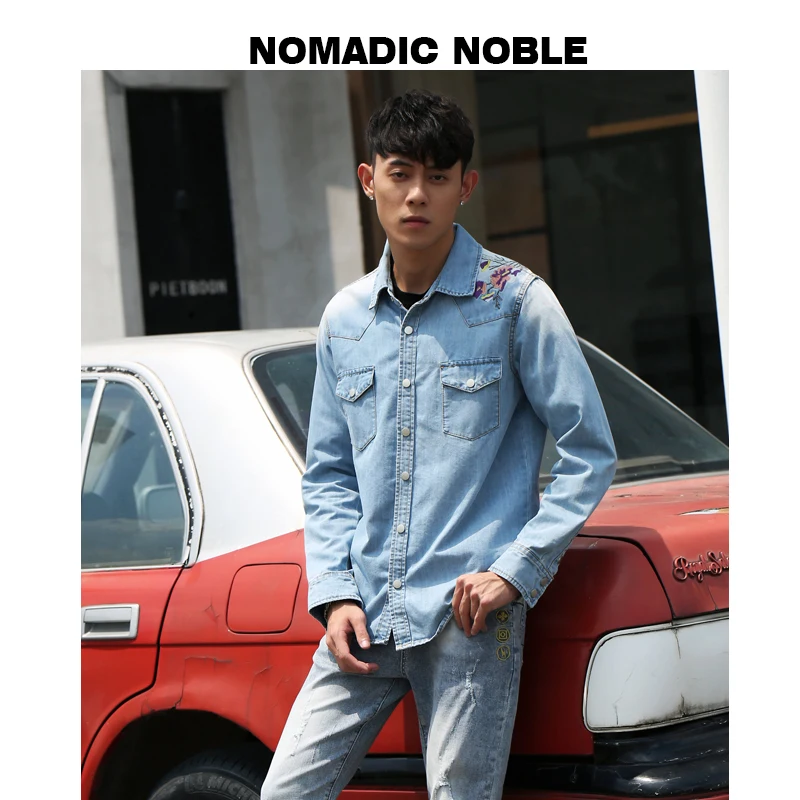 

Nn New chaqueta embroidered denim shirt autumn and winter pure denim jacket for men and women with the same fashion trend shirt