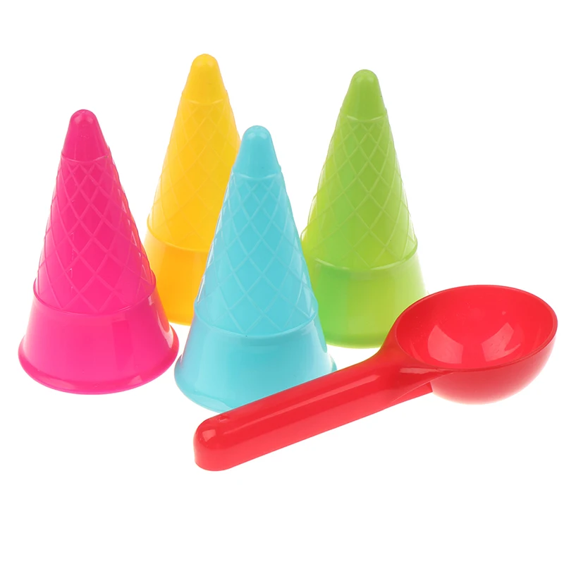 Cute Ice Cream Cone Scoop Sets Beach Toys Sand Toy for Kids Children Educational Summer Play Set Game Gifts