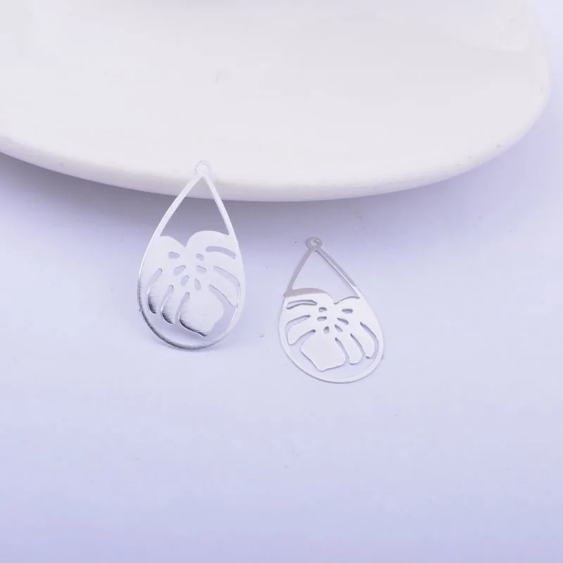 50 Stück AC12349 26*15mm Bemalte Tropische Pflanzenblatt-Anhänger DIY Schmuck Ohrring Zubehör – Detail 6