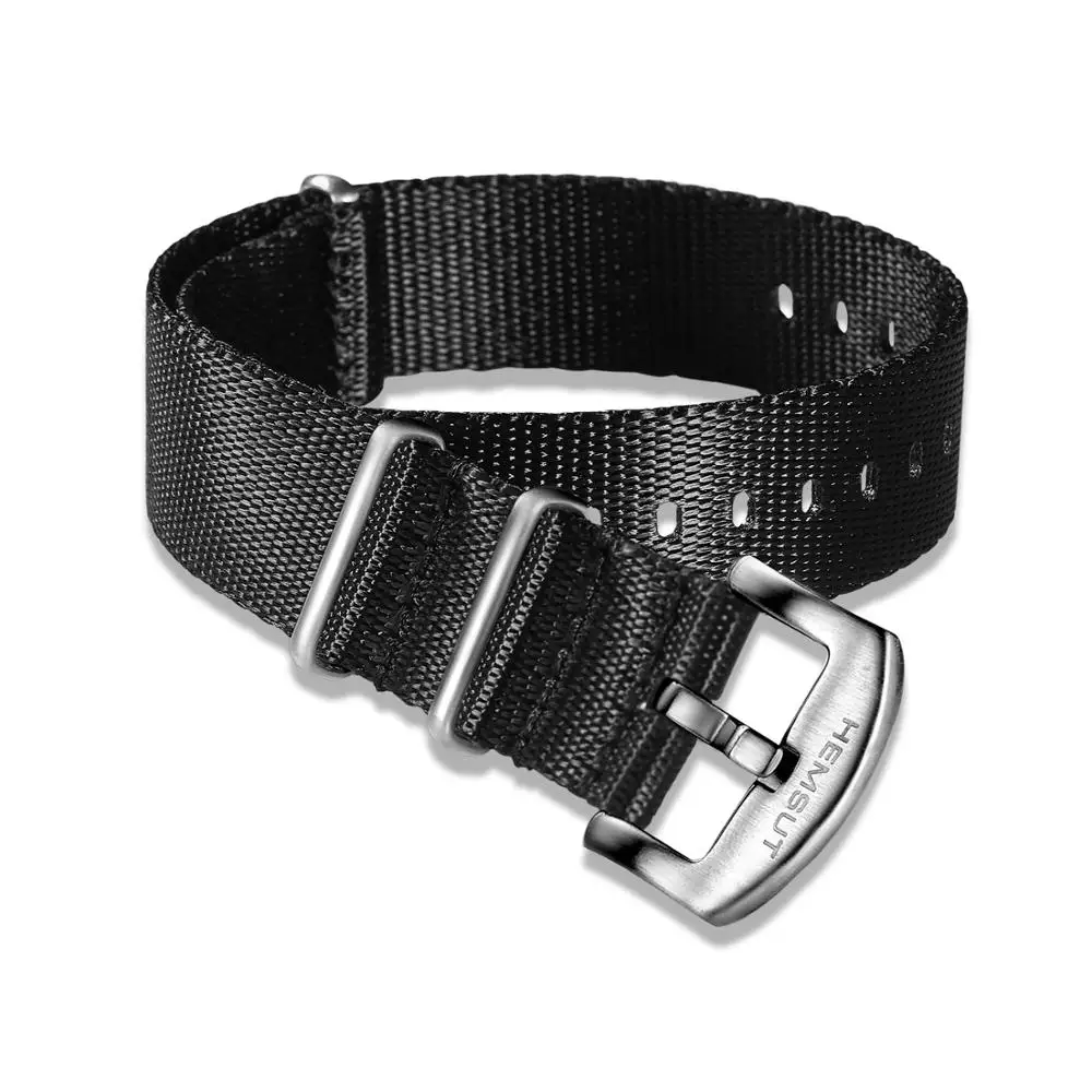 HEMSUT High Quality One Piece Watch Band Nylon Wrist Strap For Men  Military Movement  Replacement  20mm18mm22mm24mm