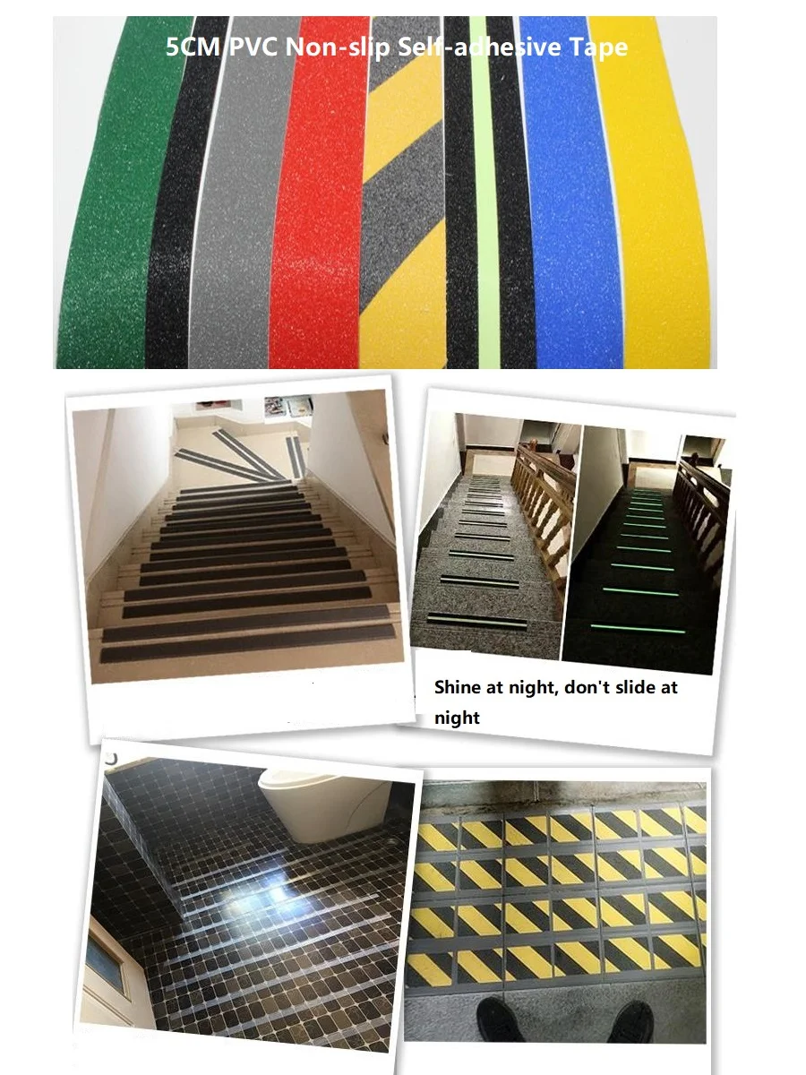 Non-Slip PVC Self-adhesive Tape for Corridor and Workshop, Floor Emery Rough Surface, Antiskid Tapes 5cm