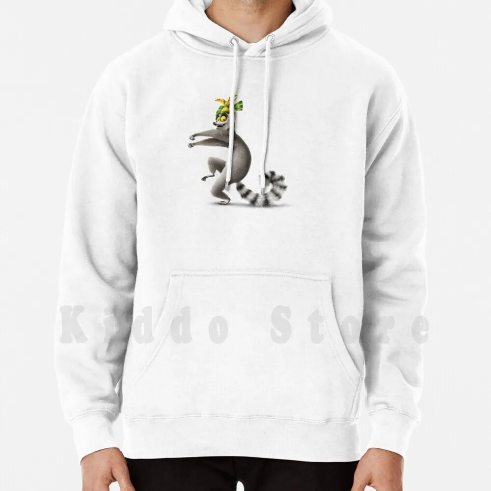 King Julien From Madagascar Hoodies Long Sleeve Mort Madagascar Penguins Zoo Crazy Squirrel Lion Hippo