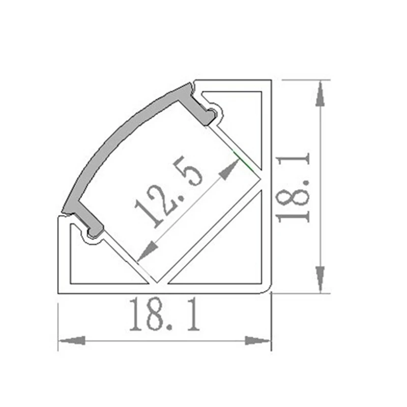 Imagem -02 - Perfil de Canto de Alumínio para Led Strip Leitoso Capa Preta Alta Qualidade 1.5m