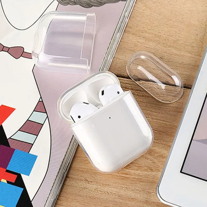 Top Quality Soft TPU Transparent Cover Earphone Protective Case Clear Skin For AirPods 1 2