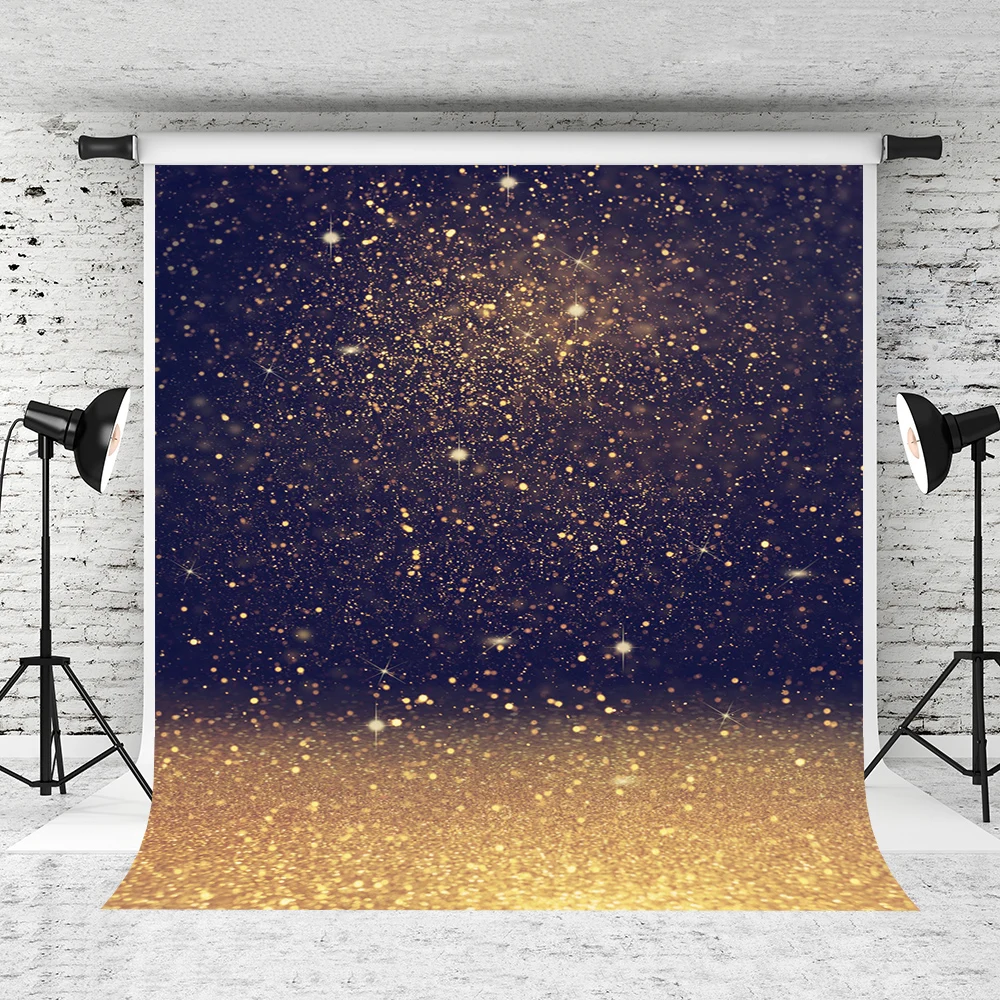 

VinylBDS Christmas Backdrop Photography Abstract Gold Spot Fundo Fotografico Bokeh Lighting Night Background For Photo Studio