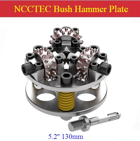 5.2'' Galvanized surface carbide bush hammer plate for concrete cement granite marble | 130mm Litchi surface alloy wheel Disk