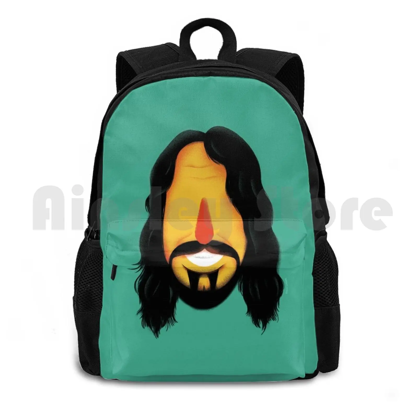 

Dave Outdoor Hiking Backpack Waterproof Camping Travel Music Character Cartoon Caricature Dave Grohl Fan Brush Artist Foo