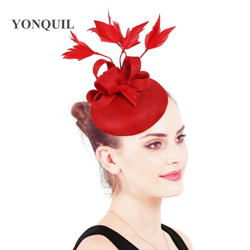 Nâu Đào Cưới Cô Dâu Thanh Lịch Mũ Trụ Nữ Thời Trang Mới Mũ Fascinator Nón Nhân Dịp Cocktail Đua Chapeau Nắp Tóc