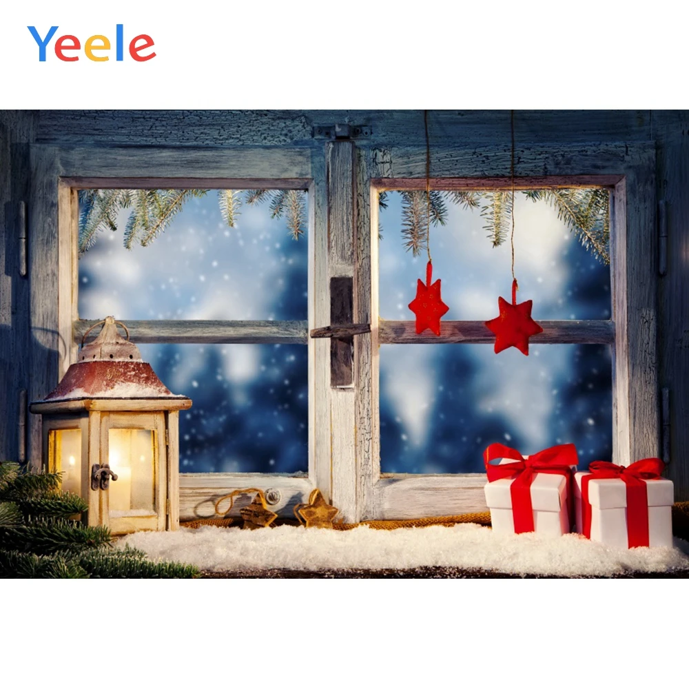 Yeele Merry Christmas Window House Baby Child Portrait Photo Backgrounds Photography Backdrop for A Photo Studio