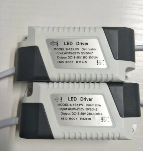 

500pcs fedex fast Power Supply Dimming Driver 6-18 * 1W LED Dimmable Panel Light SCR Drive 6W 7W 8W 9W 12W 15W 18W