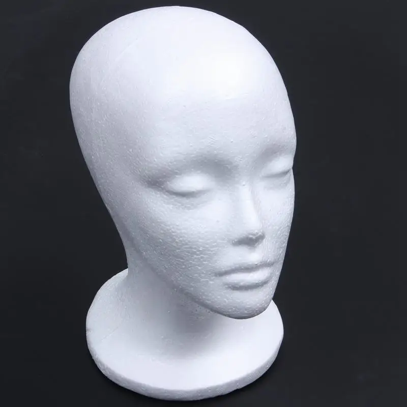 Mannequin wig stand Head for hairstyles Female Foam Mannequin Head Model Hat Wig Display Stand Rack white