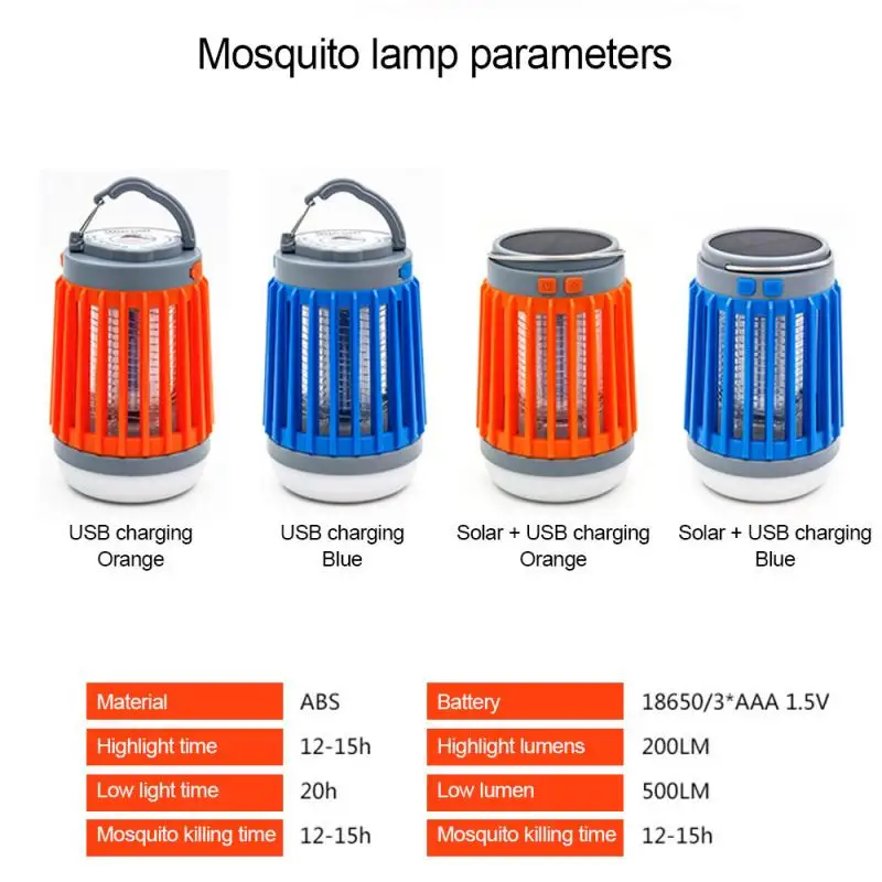 Mosquito Killer Lamp 2 in1 LED Solar power protable Lantern Outdoor USB Repellent light Insect Bug mosquito Trap moskito camping