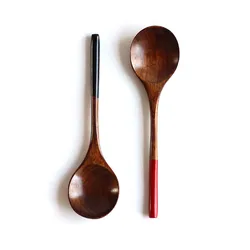 Wooden Spoon Soup-Teaspoon Solid Wood Porridge Spoon  Honey Coffee Creative Japanese-Style Green Tableware For Kicthen