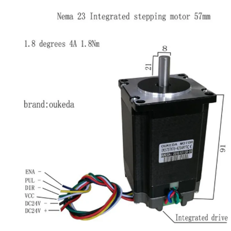 

Nema 23 57 High Torque Hybrid Stepping Motor Integrated stepping motor 57mm 1.8degrees 4A 1.8Nm