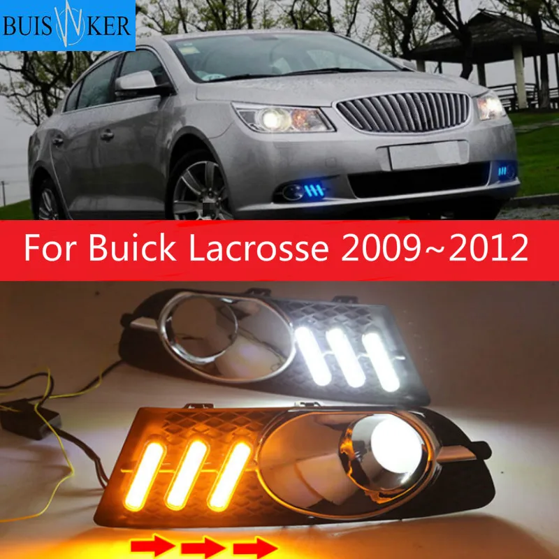 

1set Bumper headlight for Buick Lacrosse daytime light 2009~2012y car accessories LED DRL headlamp for Lacrosse fog light