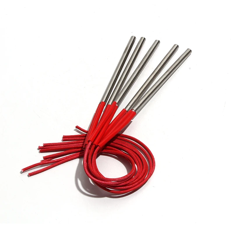 Resistencia al calentamiento de cartucho, tubo de calor eléctrico de un solo extremo, 6mm X 19, 0mm/195mm/200mm/210mm/220mm, 300W, 110V/220V/380V, 5 uds.