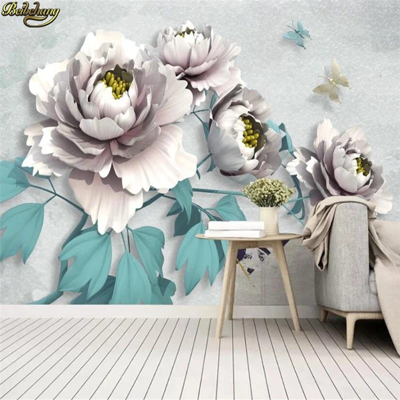 

Custom Photo Mural Wallpaper Jewelry Rose Flower Design Modern Home Decor Animal Theme for Living Room Bedroom