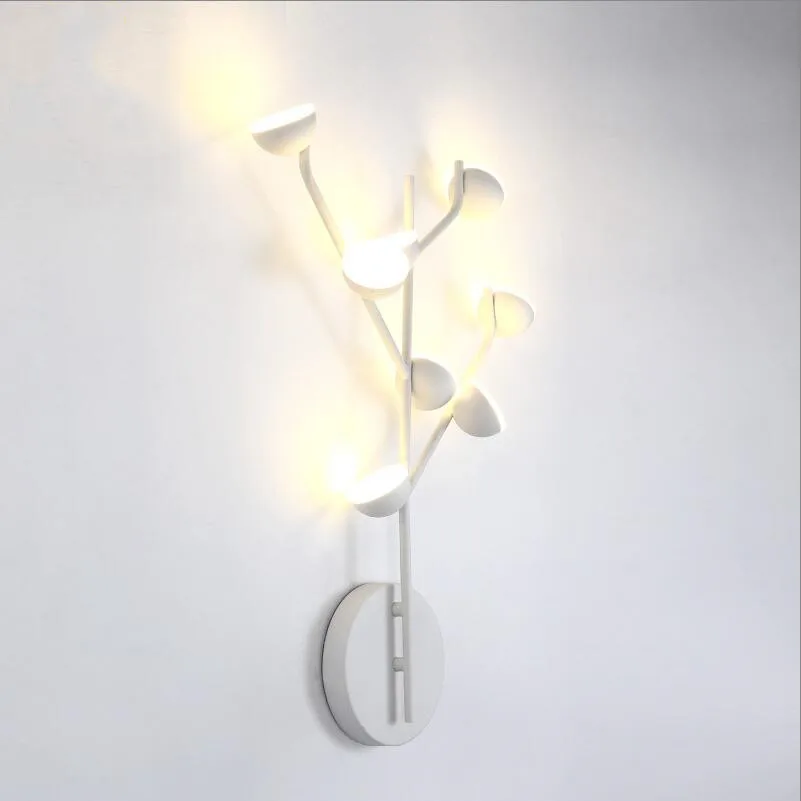 Modern wall lamps for bedroom white or balck color for living room bedside decoration Aisle wall light corridor hotel lustre led