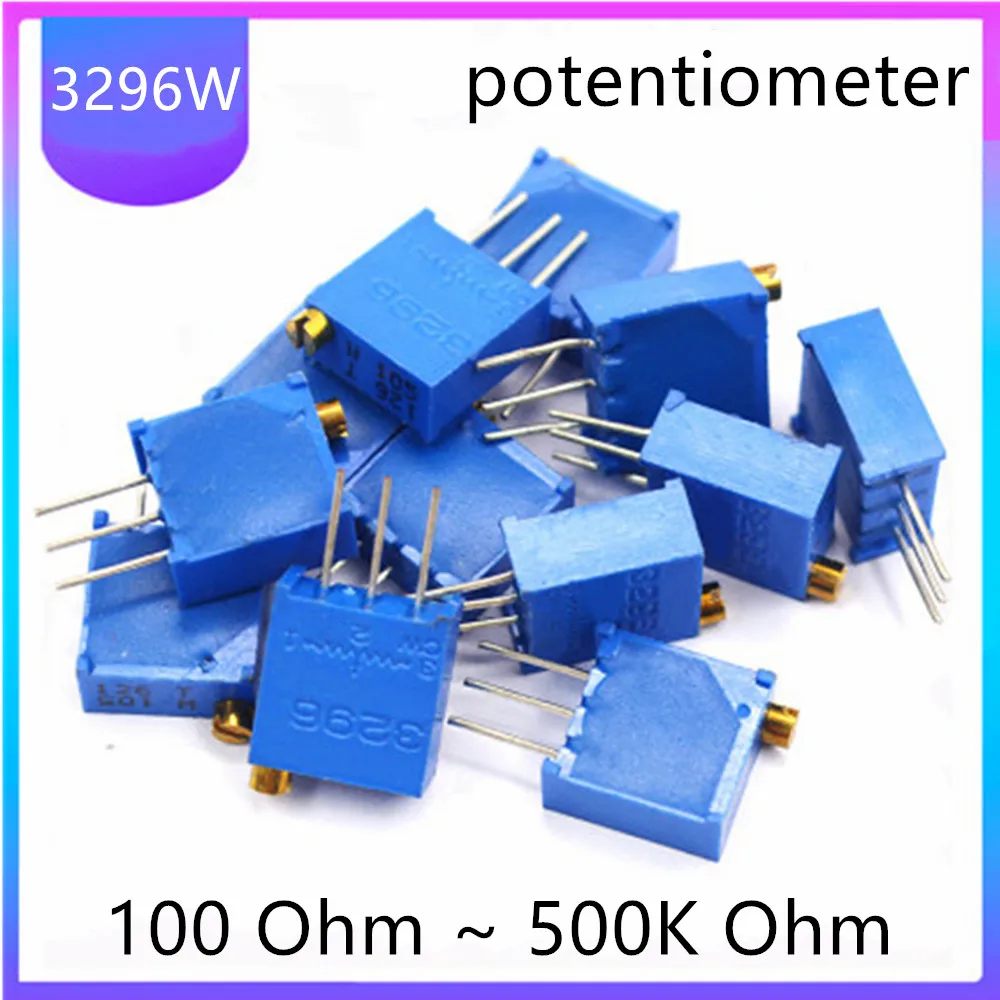 

10 шт., 3296 Вт потенциометр, прецизионные регулируемые резисторы, многооборотный Триммер 50 100 500, полное значение, Сопротивление ом 1K 10K 220R,Горячая распродажа по России, быстрая доставка