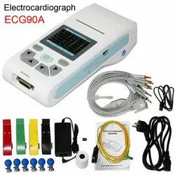 CONTEC ECG90A Portable Hand-held 12 Channel  3/6/12-lead Touch Screen ECG EKG machine Software