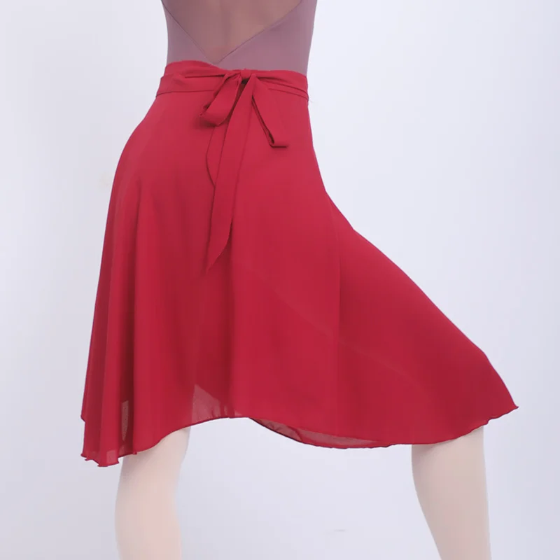 Balet Rok Wanita Dewasa Dewasa Wrap Chiffon Rok Renda Balet Tutu Skate Rok Ballerina Dance Wear