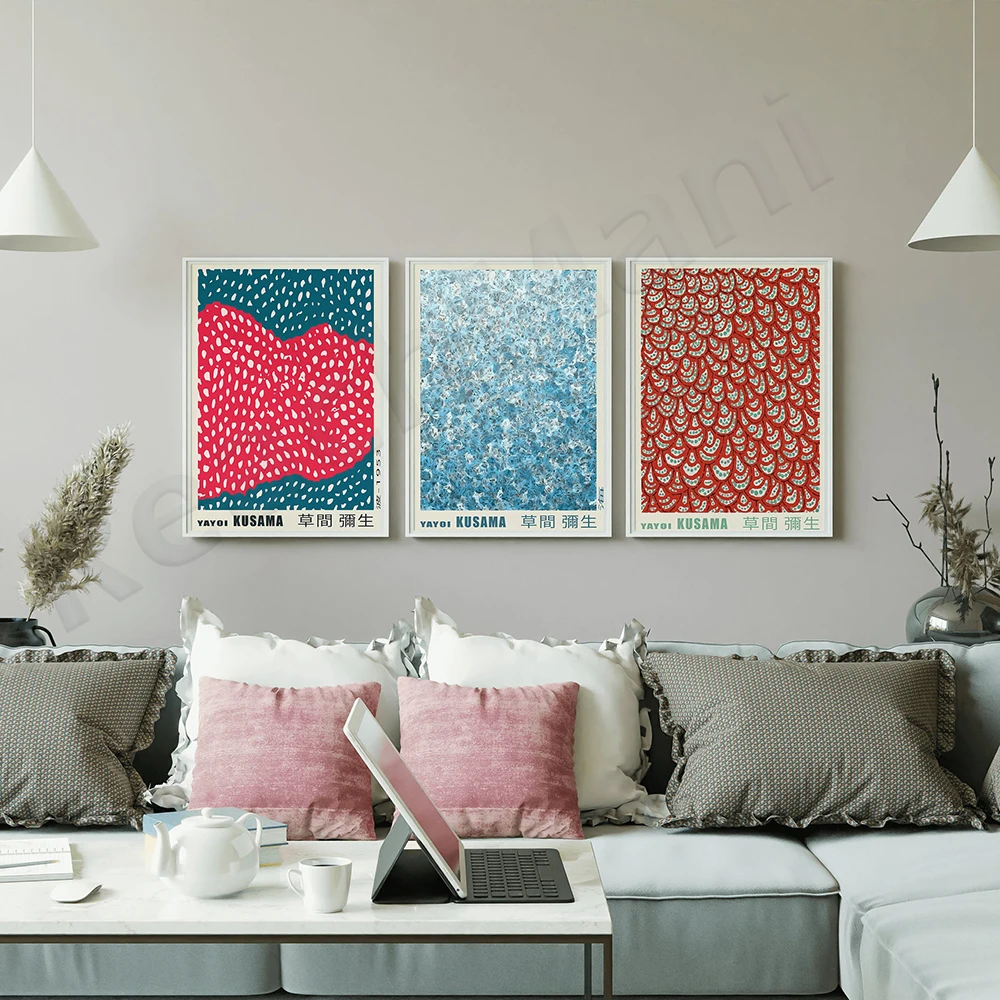 Yayoi kusama, yayoi kusama print, exhibition,modern home decor,modern table, wall art,house gift,digital print