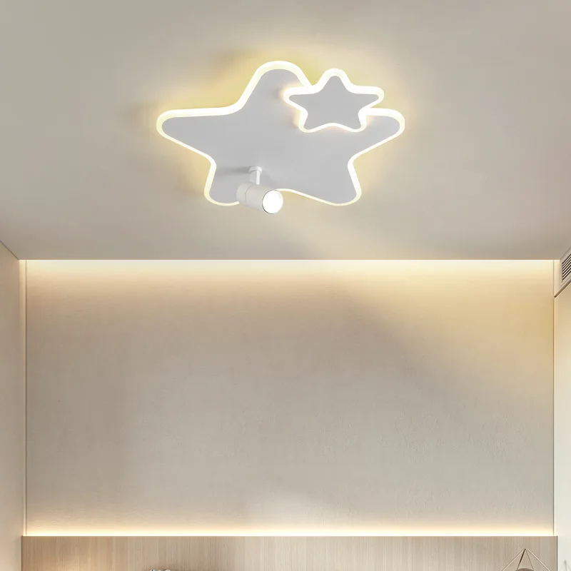 Nordic Bedroom Led Ceiling Lamp Remote Control Household Five-pointed Star StudyRoom Children Cartoon Resturant Healthy Lighting