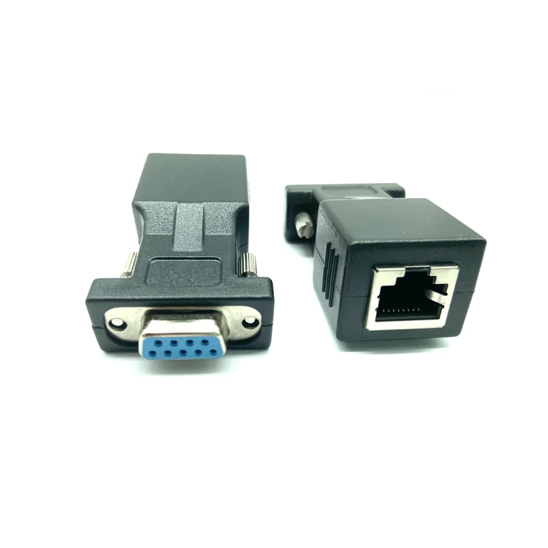 COM Port to LAN Ethernet Port Converter DB9 RS232 male Female to RJ45 Female Adapter 1pcs Requires no external power