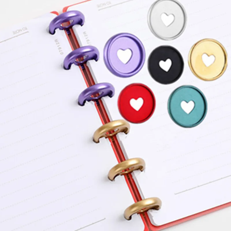 50 قطعة 24 مللي متر DIY بها بنفسك دفتر الموثق خواتم فضفاضة ورقة الموثق Planner بها بنفسك مخطط 24 مللي متر الحب ماتي أقراص الموثق