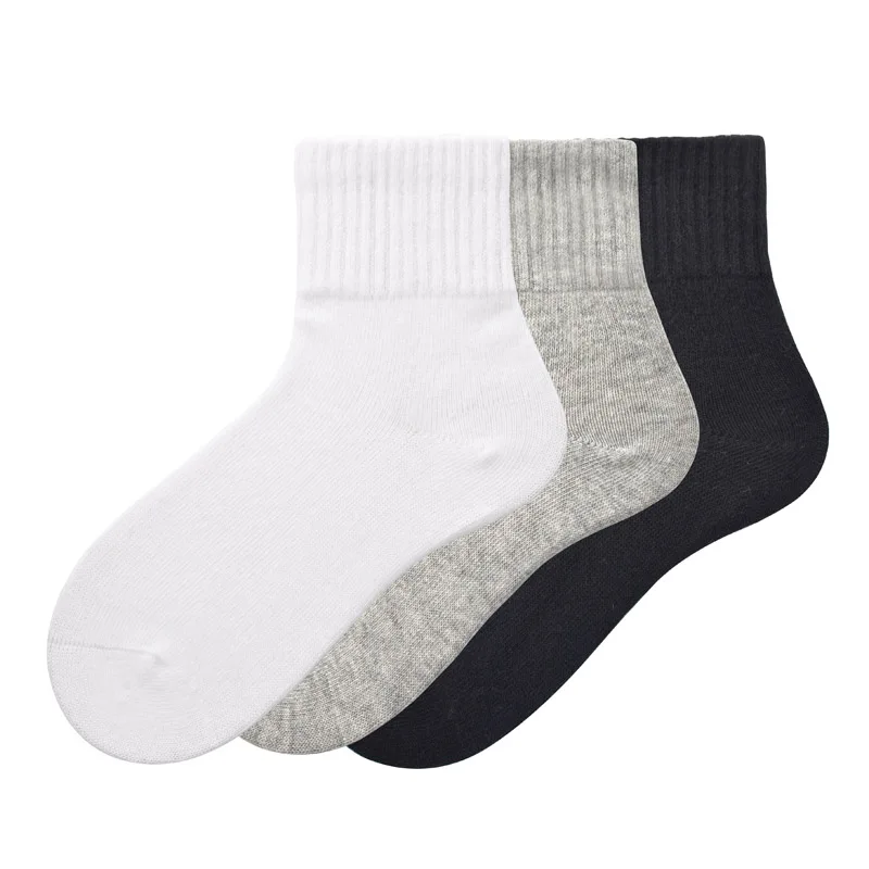 MIPP brand student antibacterial mid tube socks, all cotton anti odor pure white, sports school children, boys and girls