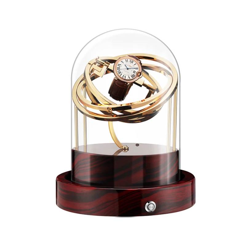 

Luxury Wooden Striped Base Automatic Single Electric Watch Winder WithMulti Function Storage Box for Mechanical Watch Collection