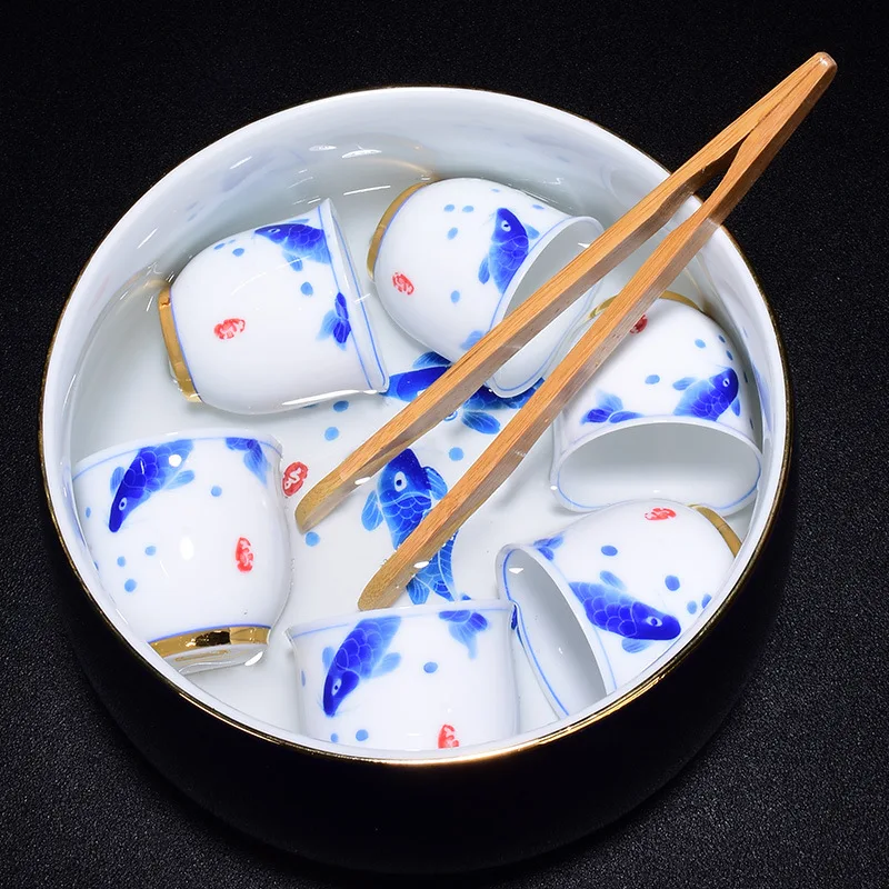 Hand-Painted Tea Landscape Ceramic Large Cup Wash Writing-Brush Washer Tea Set Accessories Cup Wash Bowl Tea Basin Cup Wash