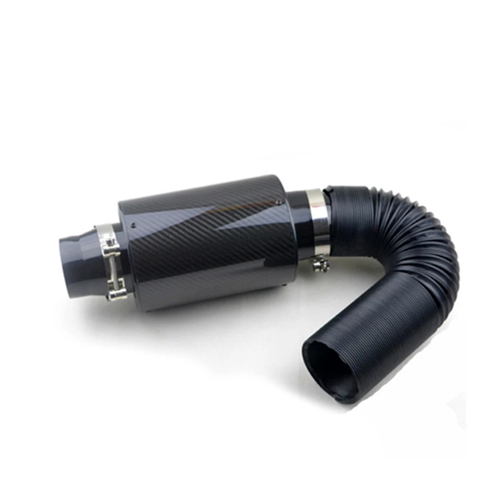 R-EP Air Intake Filter Kit 76mm/3inch  Cold Air Universal Car Intake Pipe Carbon Fiber with Intake Hose High Flow