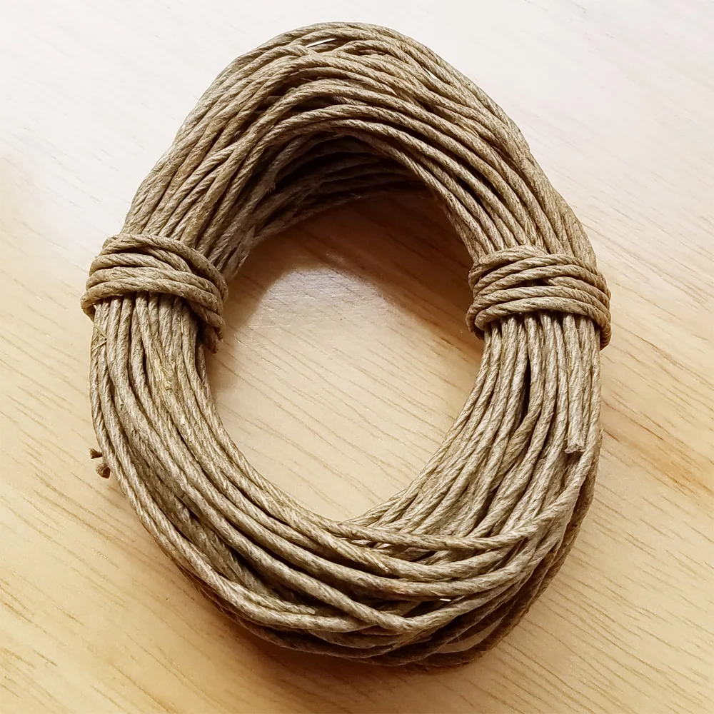 Thicker natural100% Linen waxed cords 20m-100m/lot rope string theads for DIY handmade