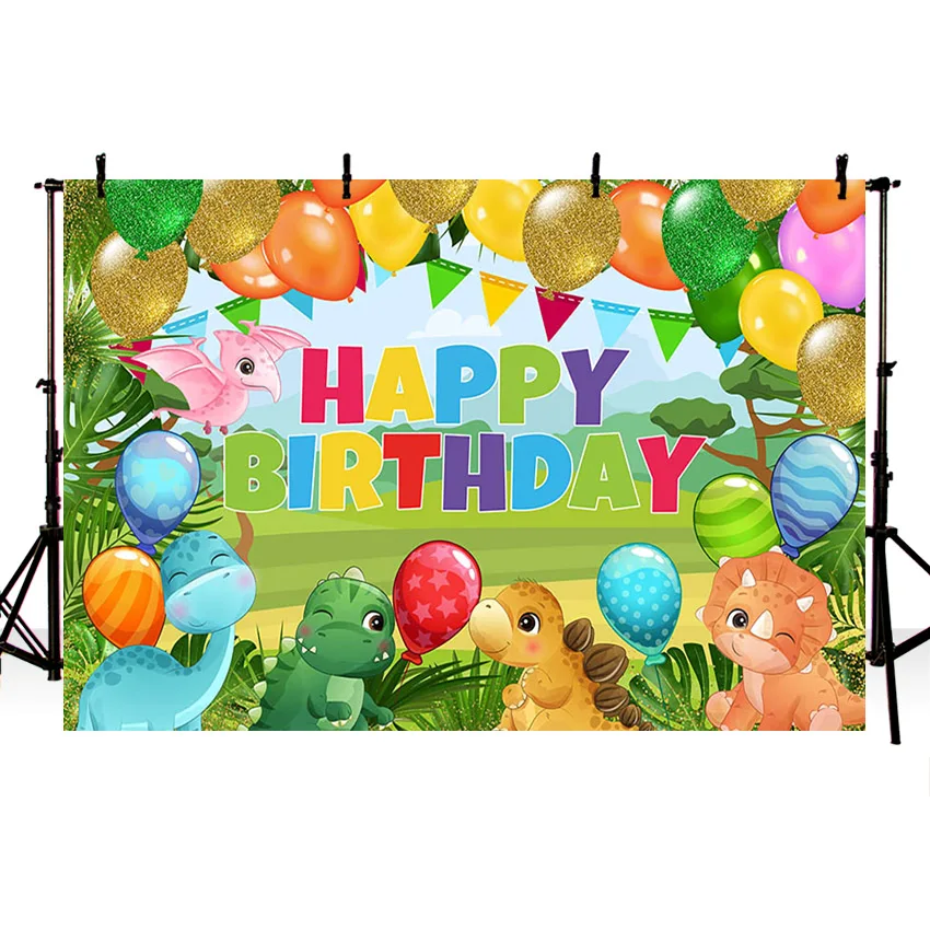 LATAR BELAKANG Fotografi Dinosaurus Hutan Avezano Balon Hewan Liar Latar Belakang Dekorasi Pesta Ulang Tahun Anak-anak Baru Lahir Properti Studio Foto