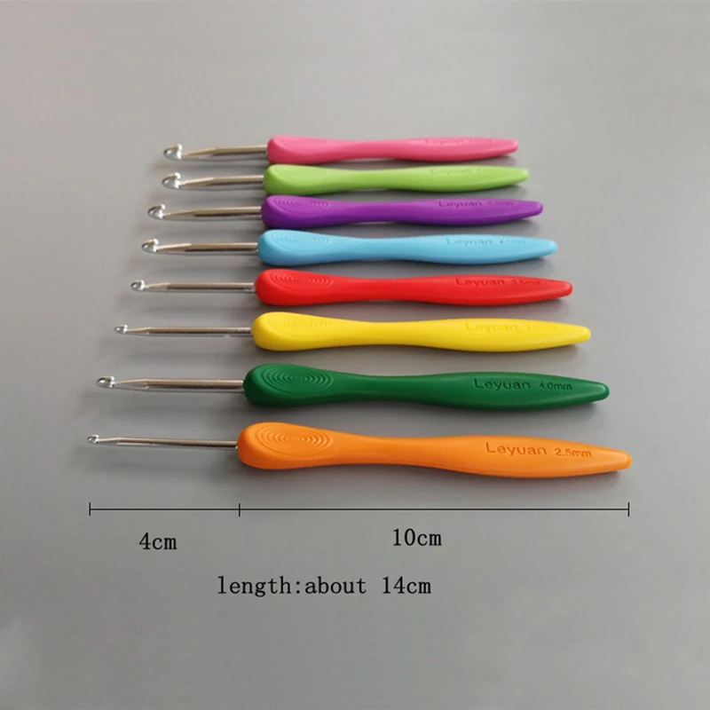 8pcs/12pcs/set Crochet Hook 2.5-6.0mm Aluminum Crochet Needle With Colorful Soft Rubber Grip Cushioned Handles Knitting for doll